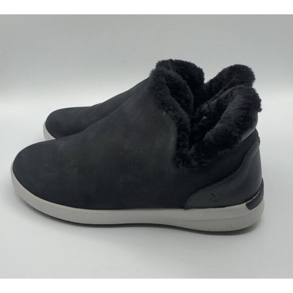 Olukai Malua Hulu Boots Women's Black Size 7 Shearling Lined Nubuck Leather - Picture 6 of 15
